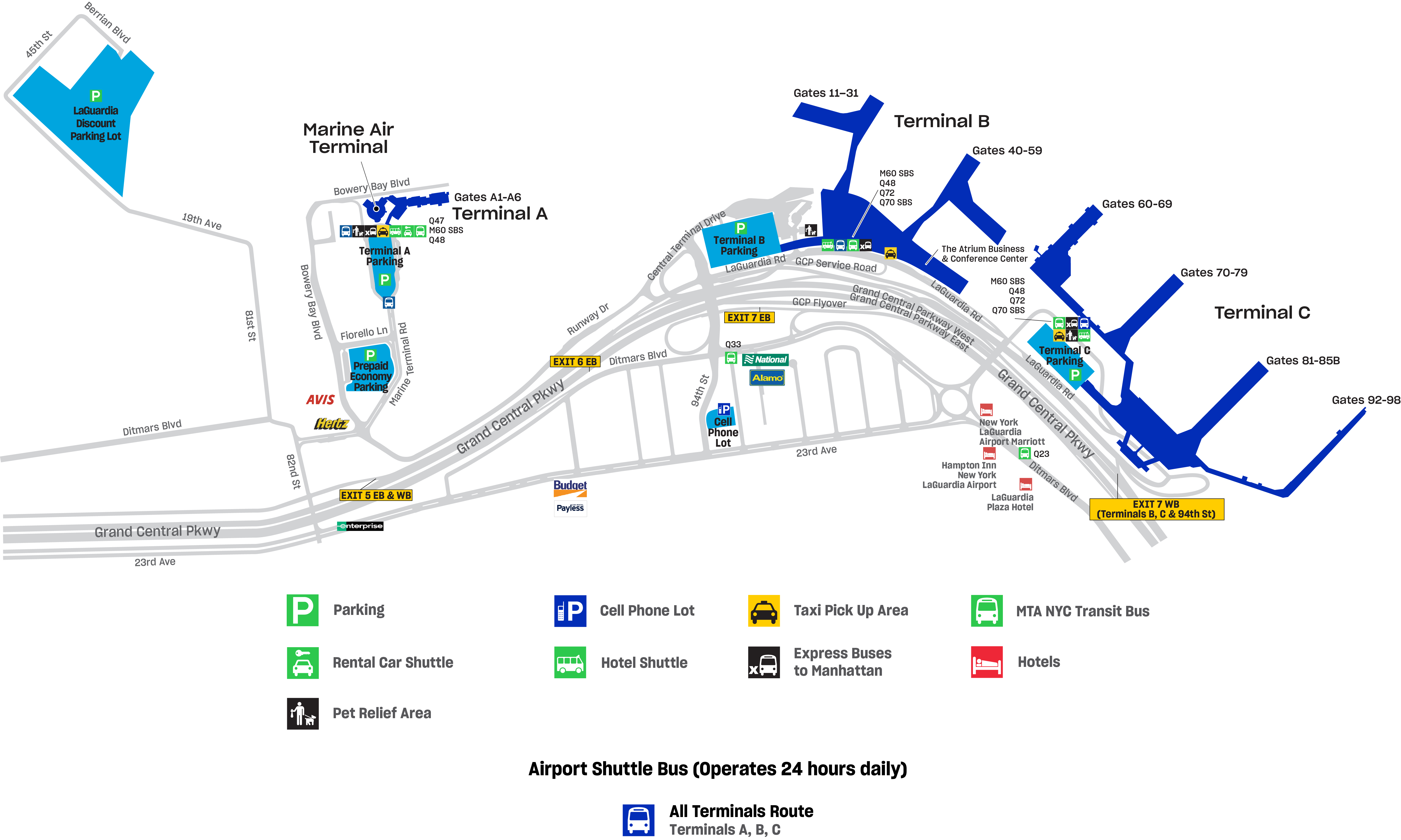 Laguardia Terminal B Map Verjaardag Vrouw 2020